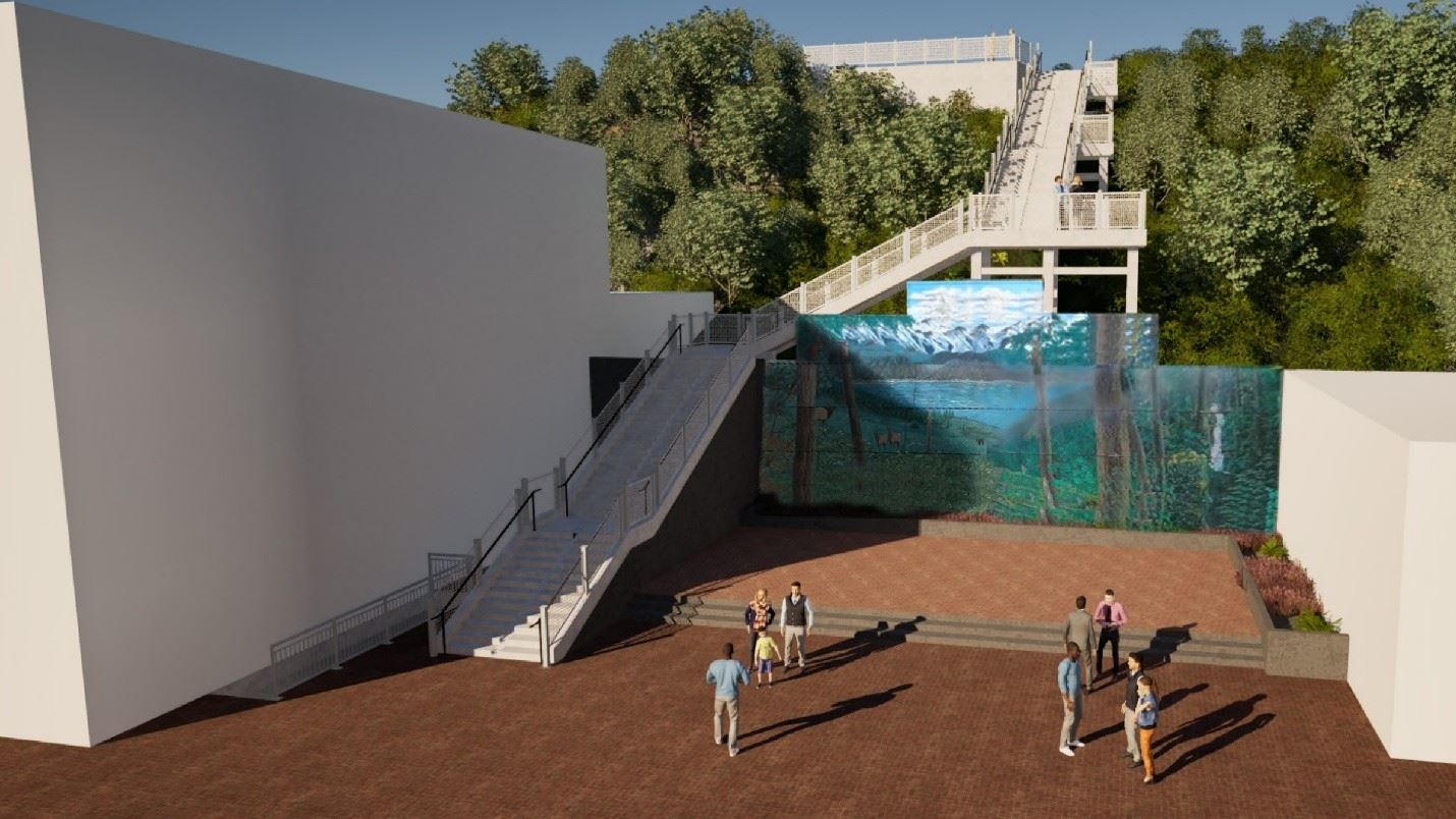 Laurel Street Stairs Option 2: Community Plaza